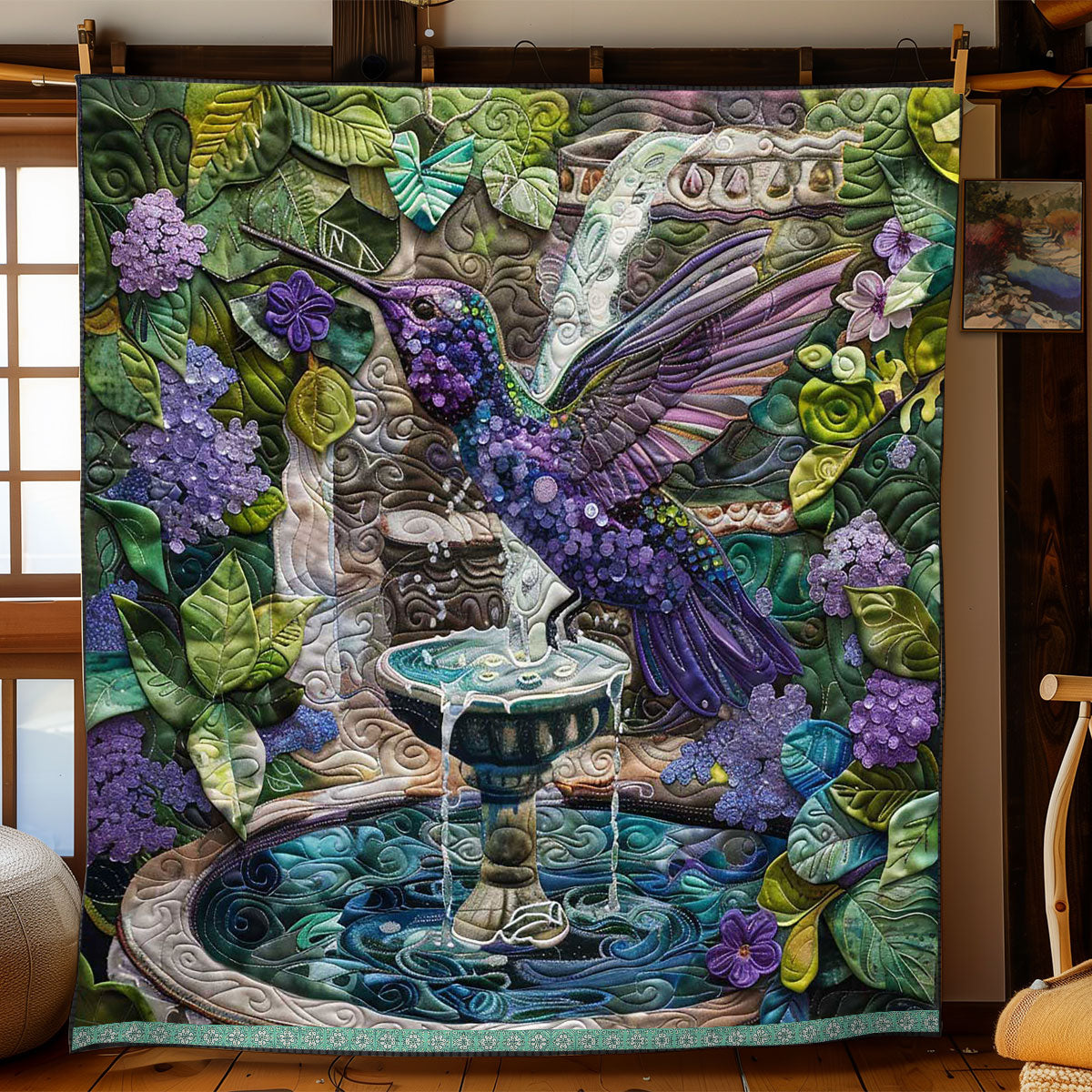 Violet Garden Hummingbird WP0909022CL Quilt