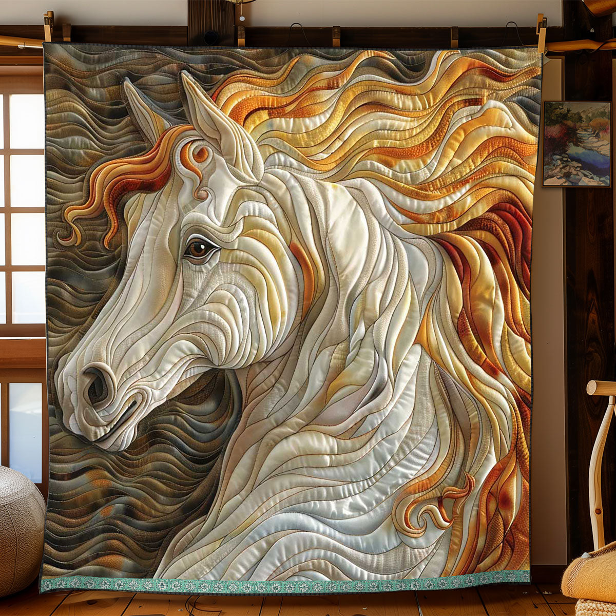 Wild White Horse WP0509054CL Quilt