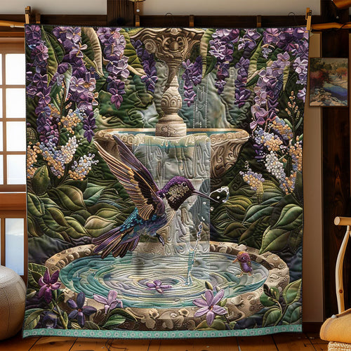 Wisteria Fountain Hummingbird WP0909047CL Quilt