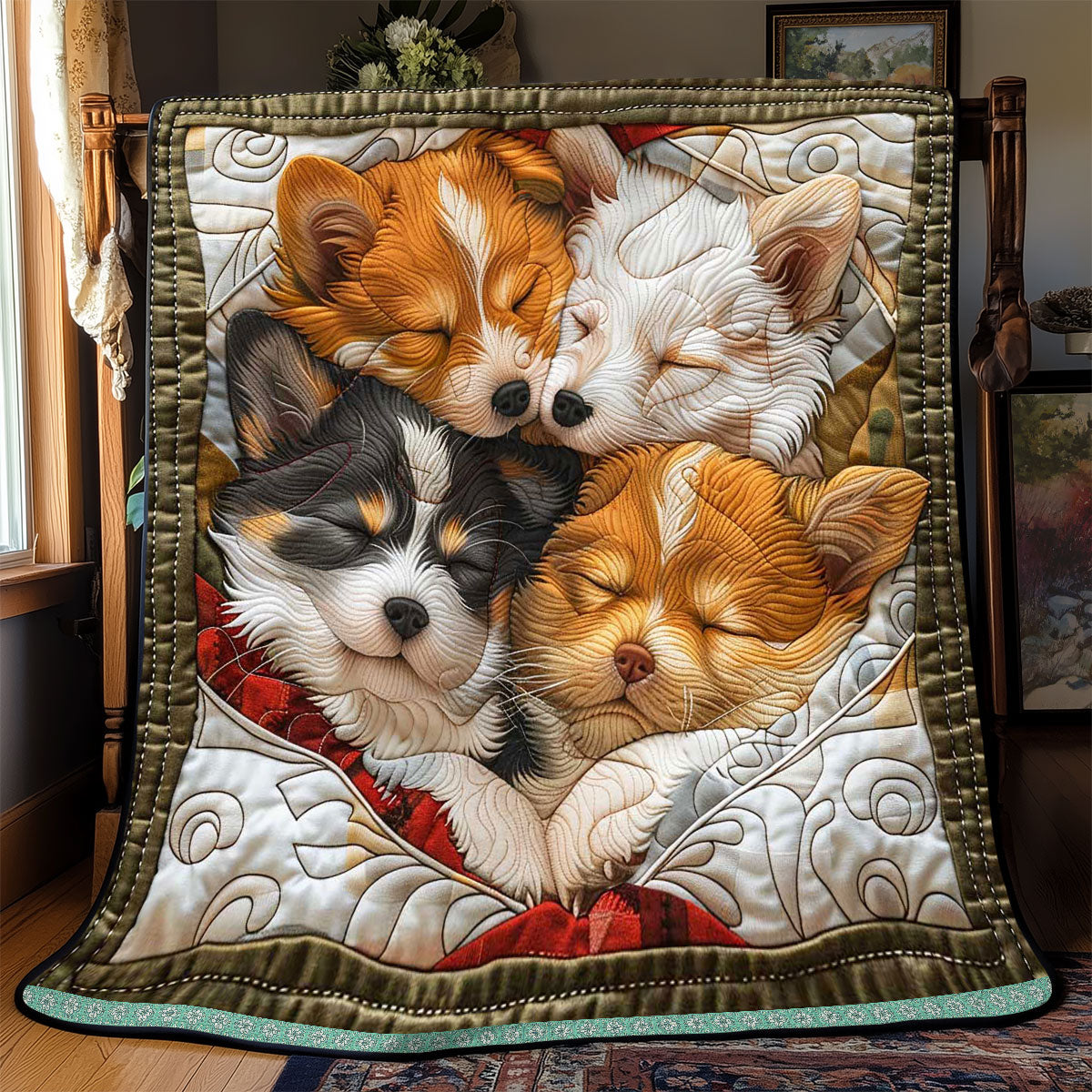 Adorable Corgi WP0509001CL Quilt