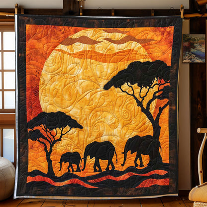 Africa Sunset Elephant WP2108002CL Quilt