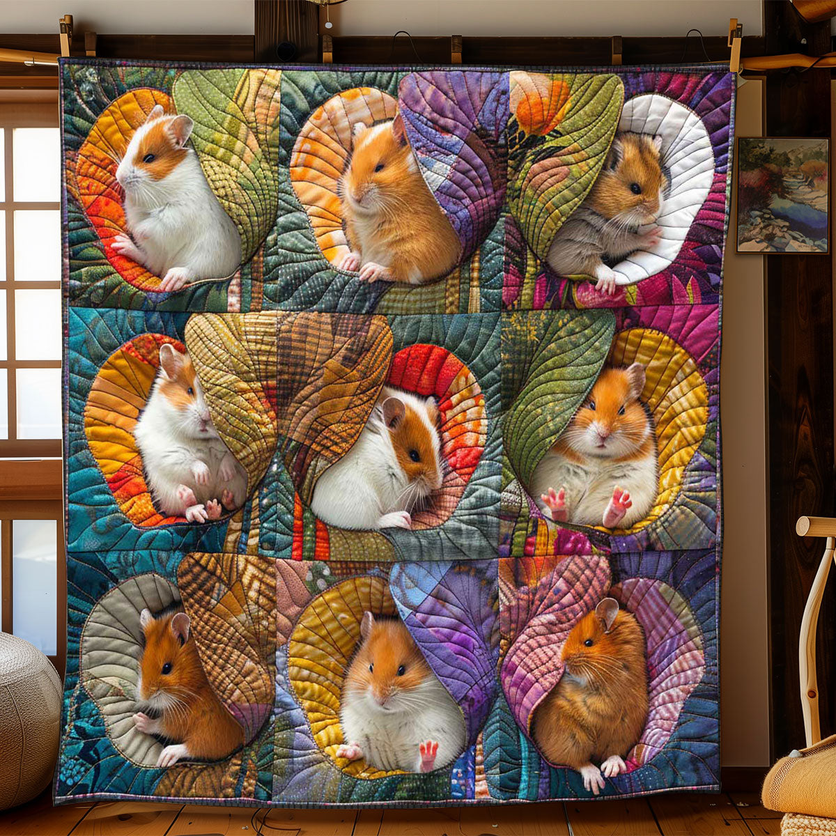 Baby Hamster Flower WP2008001CL Quilt