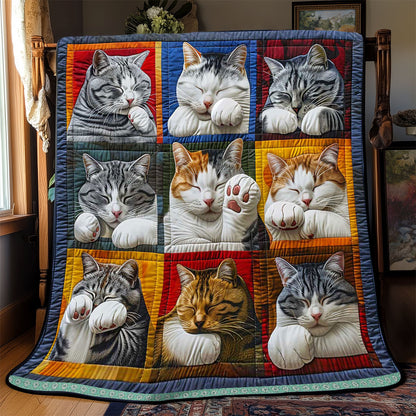 Cat Cover Face With Paw WP0409003CL Quilt