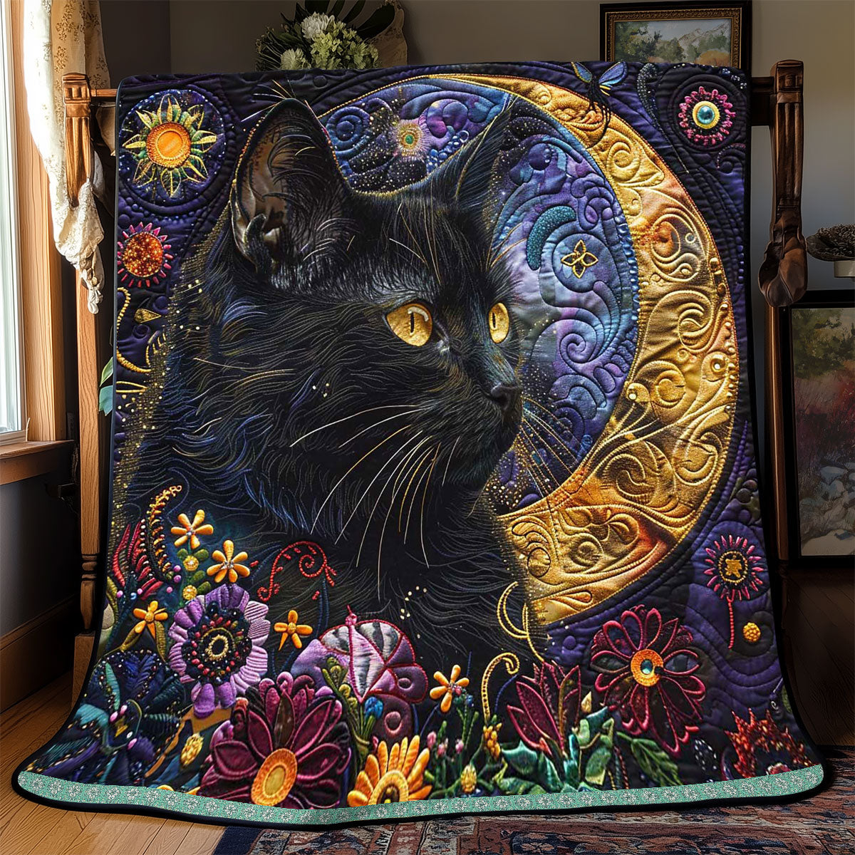 Cat Portrait Crescent WP0909029CL Quilt