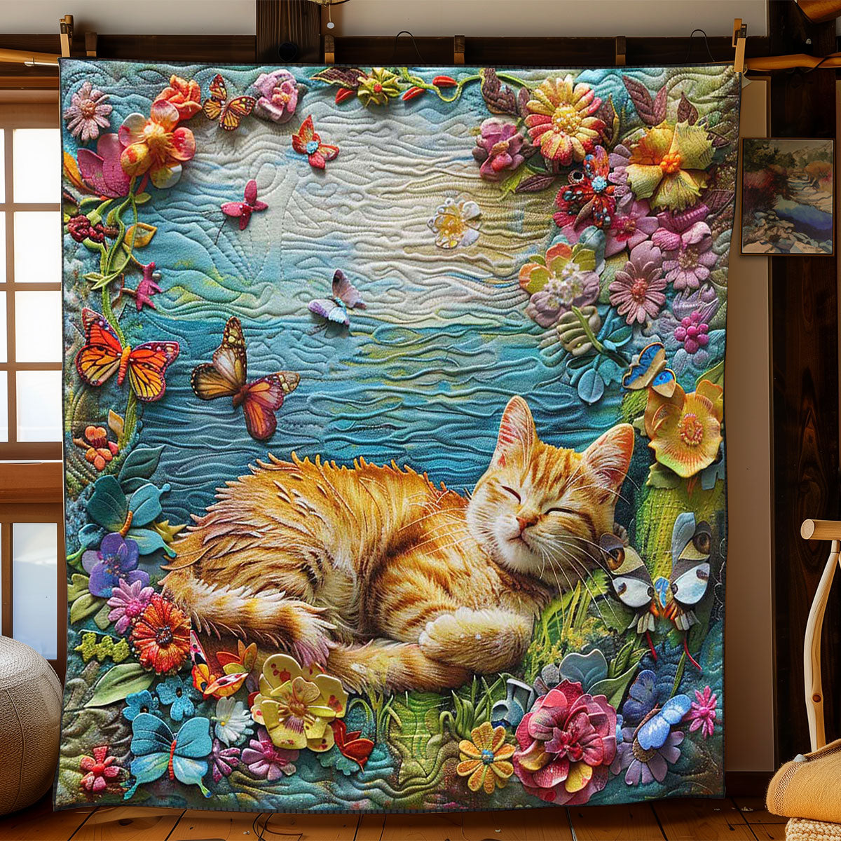 Cat Sleep Peacefully WP2108012CL Quilt