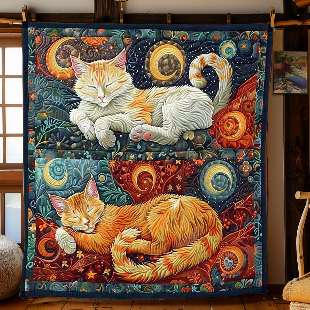Cats on Moon WP2008009CL Quilt