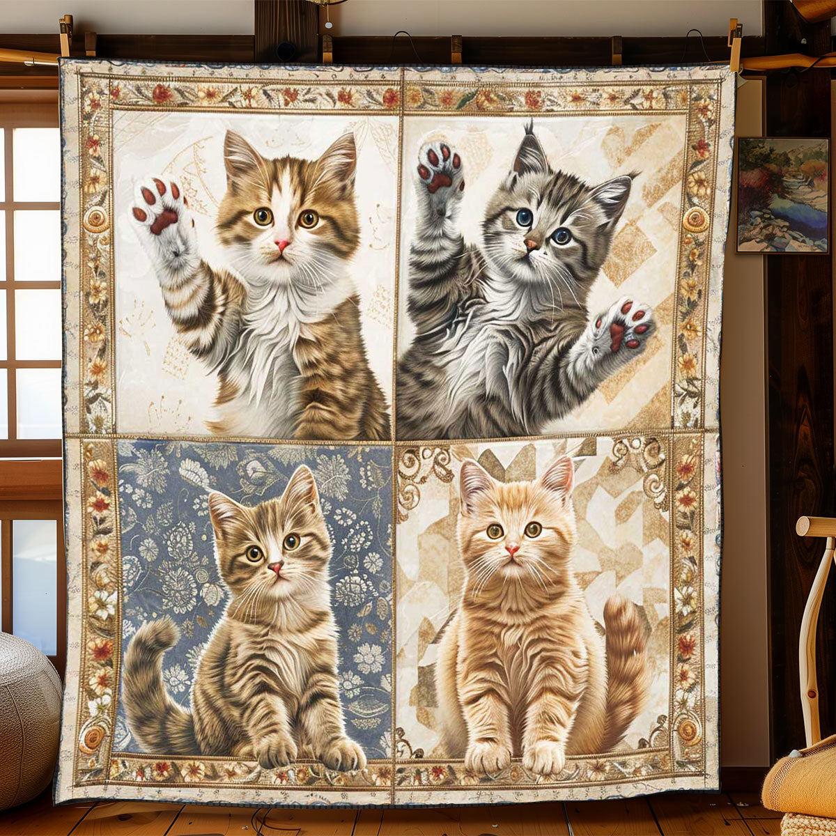 Cheering Cat WP1308042CLCL Quilt