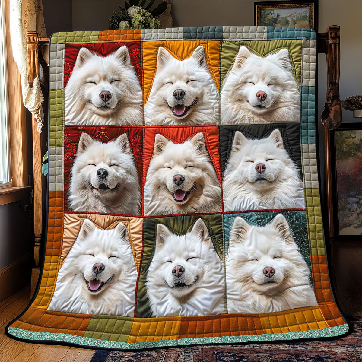 Chubby Samoyed Collection WP3008041CL Quilt