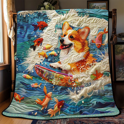 Corgi Surfing WP2208003CL Quilt