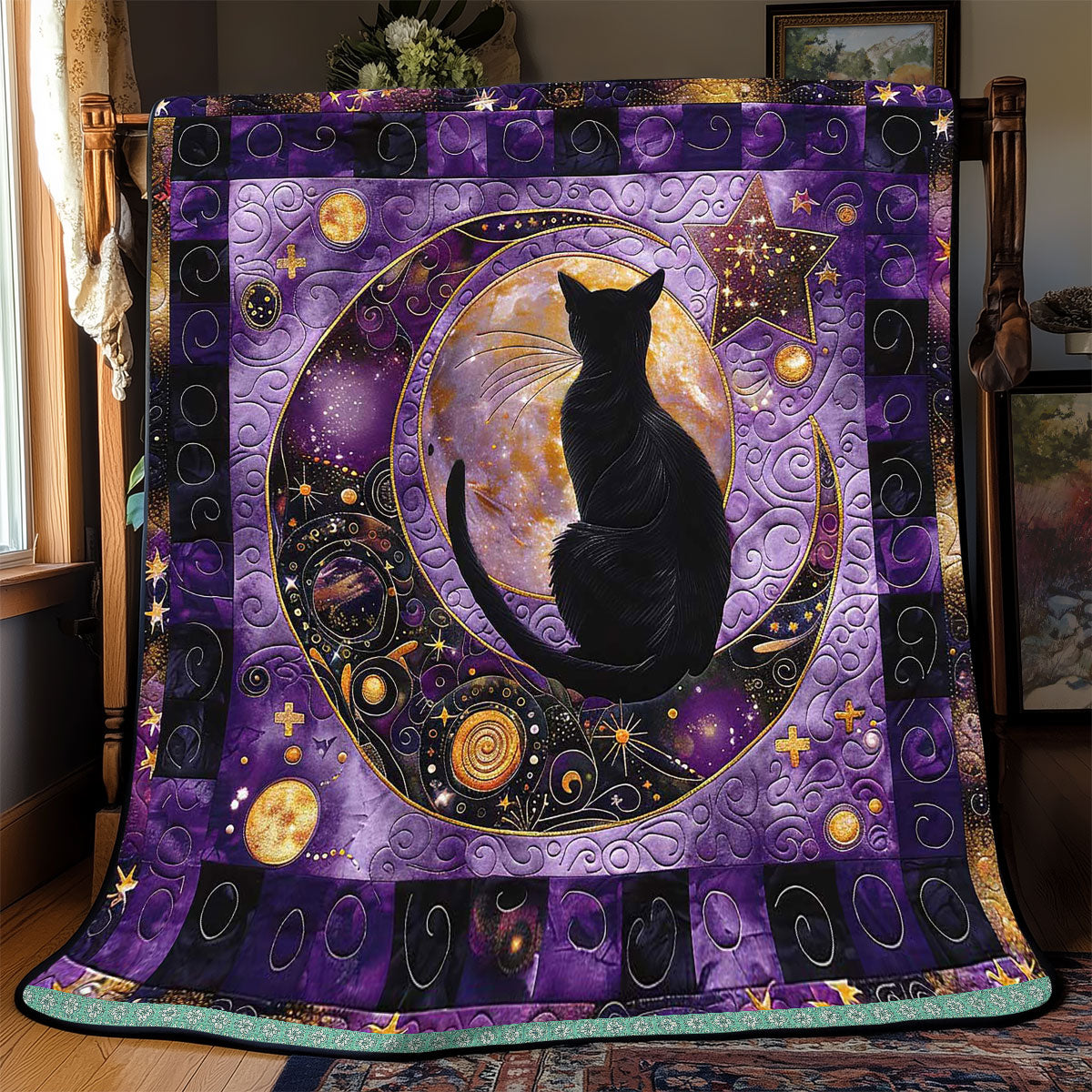 Crescent Moon Cat WP0509012CL Quilt