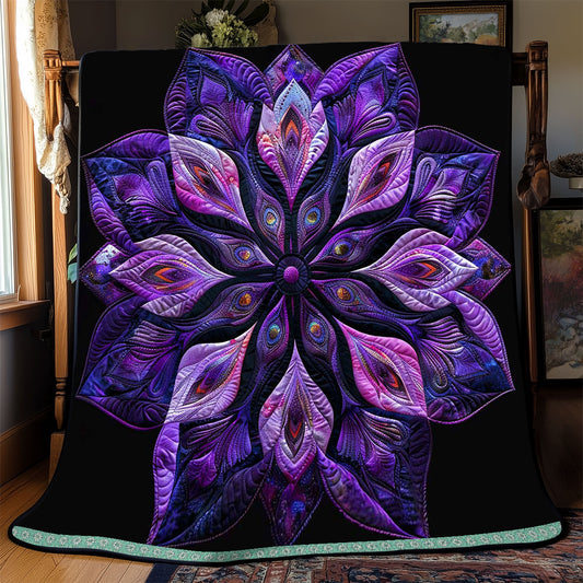 Crystal Purple Flowers WP2208004CL Quilt