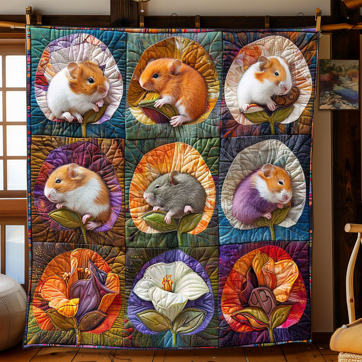 Cute Sleeping Hamster WP2008015CL Quilt
