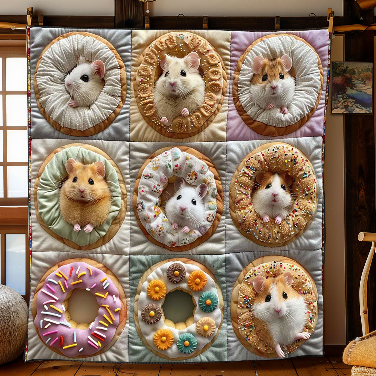 Donuts Hamster Collection WP2008018CL Quilt