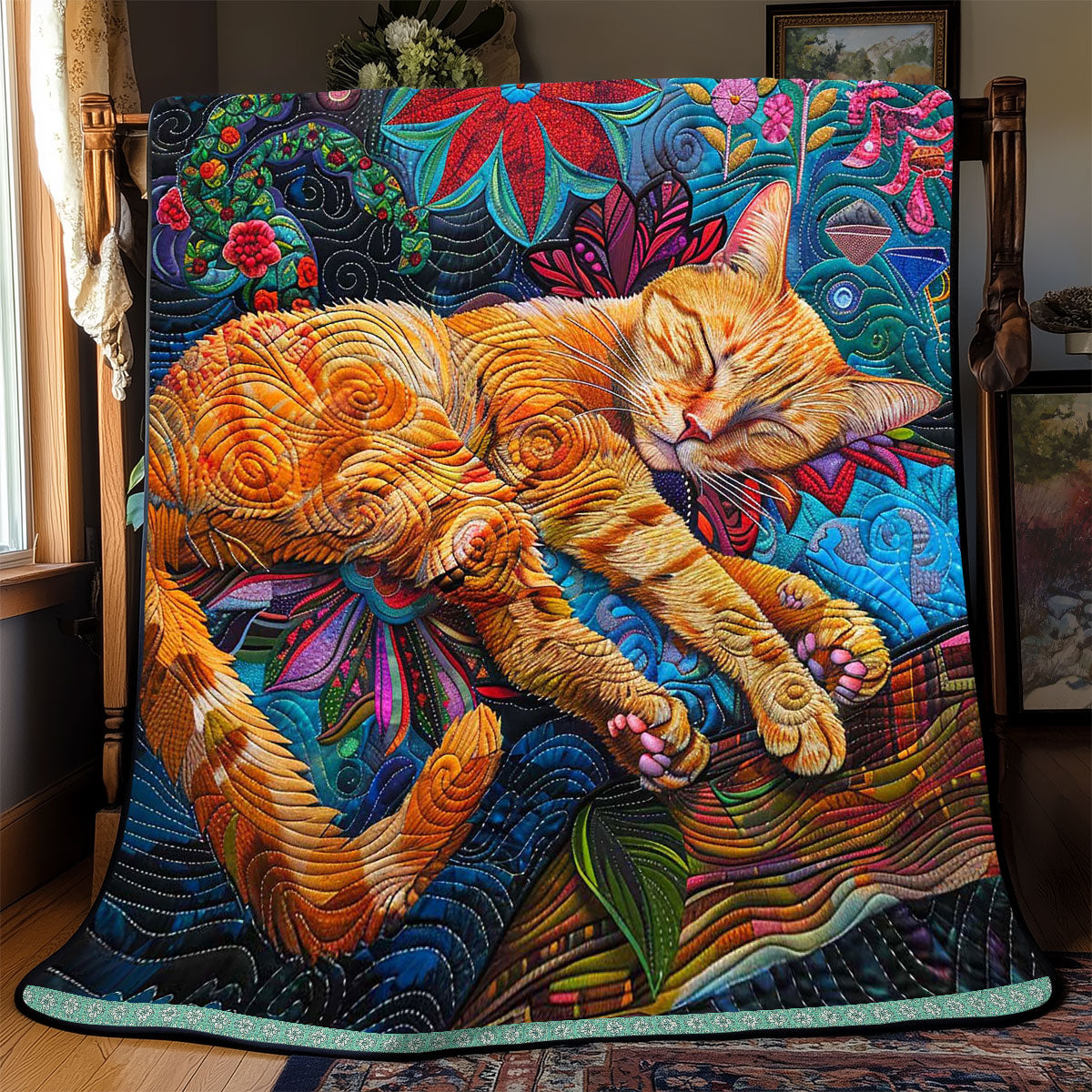 Dreaming Cat Garden WP0909033CL Quilt