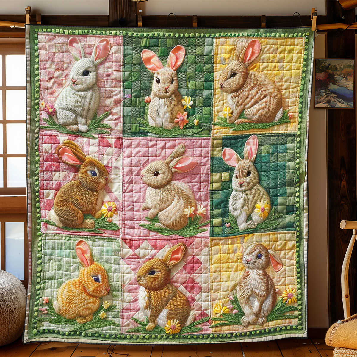 Farm Bunny Collection WP2108016CL Quilt