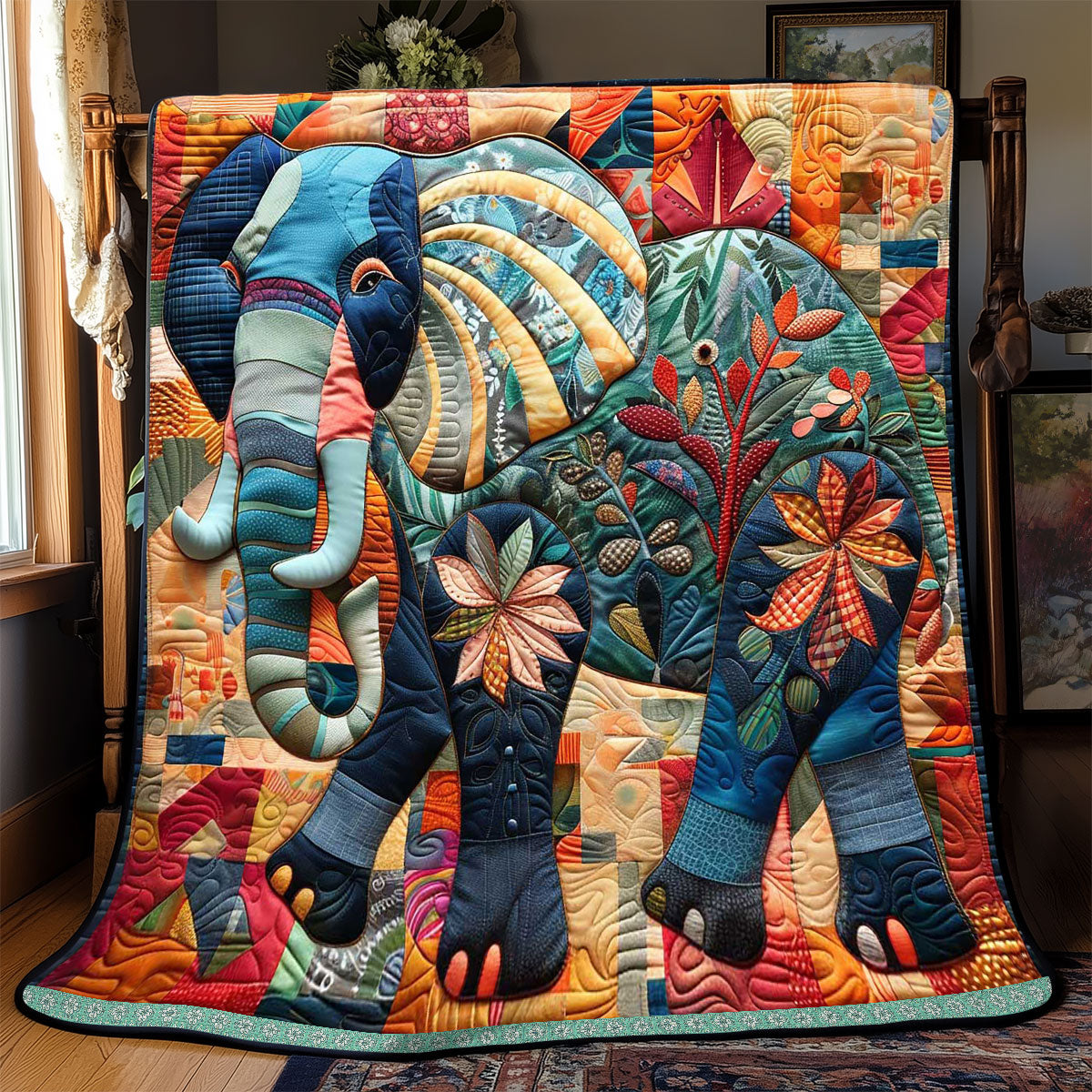 Festival Elephant WP2208011CL Quilt