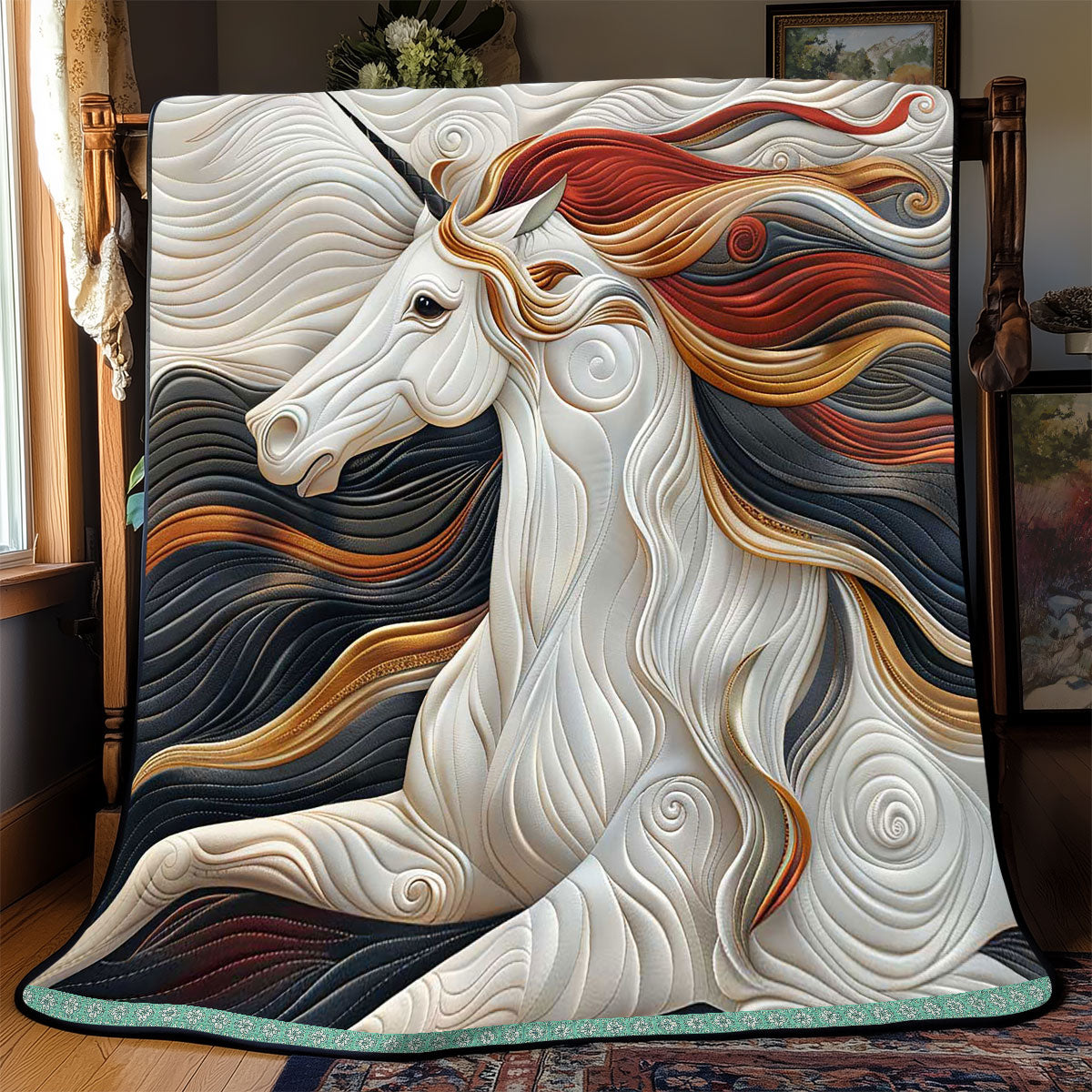 Fire Spirit Unicorn WP2208012CL Quilt