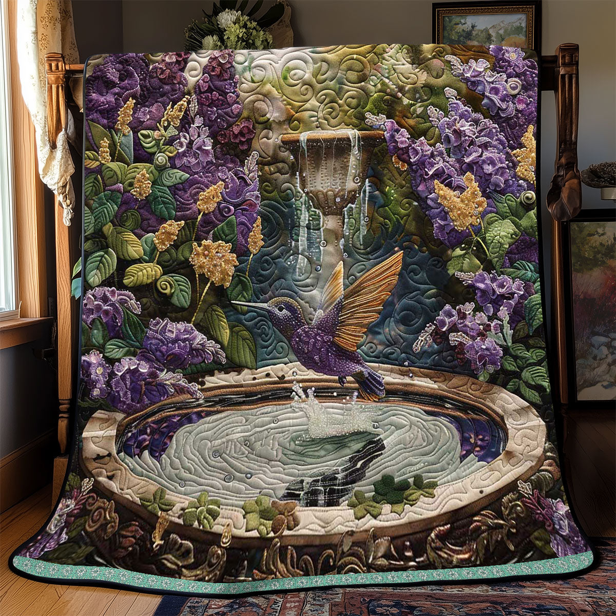 Fountain Hummingbird WP0909010CL Quilt