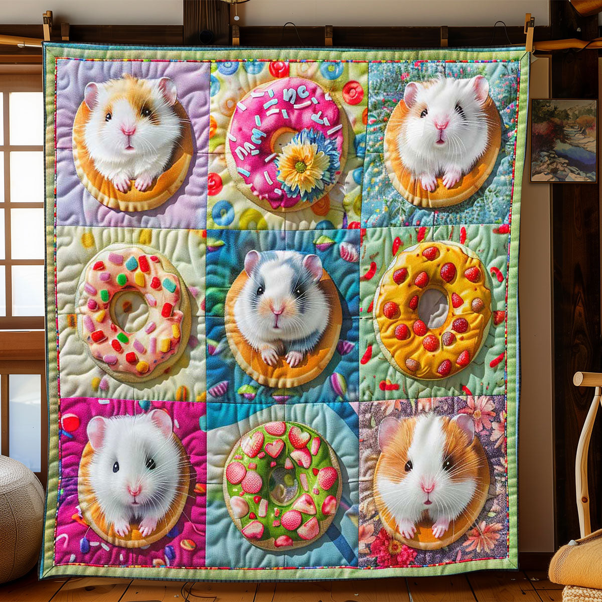 Fruits Donuts Hamsters WP2008023CL Quilt