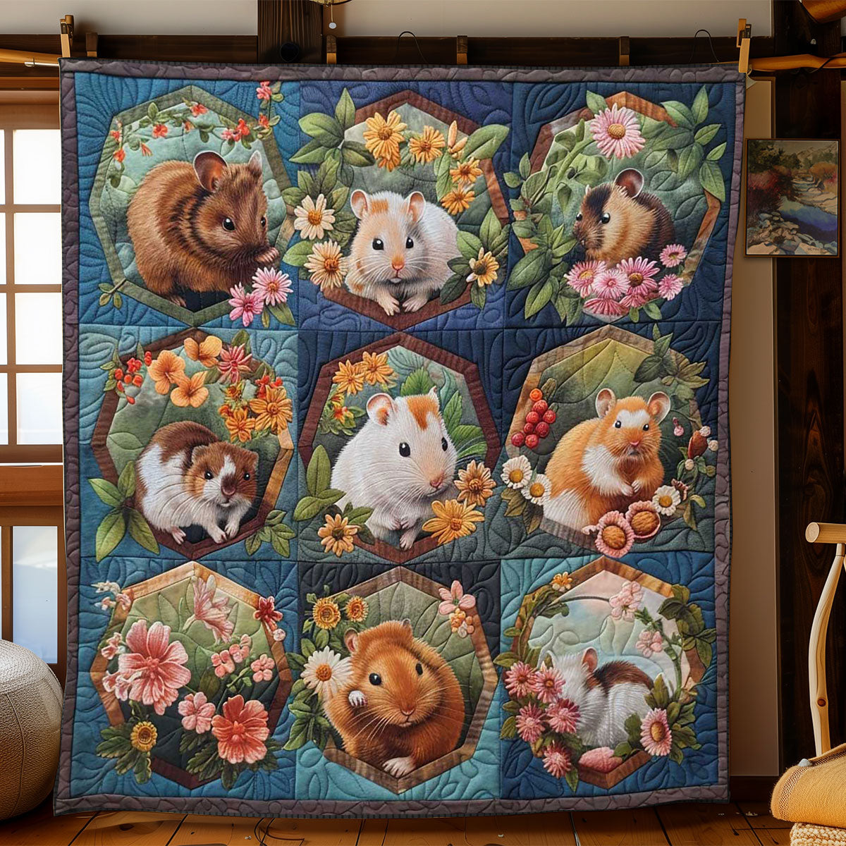Garden Cute Hamster WP2008026CL Quilt