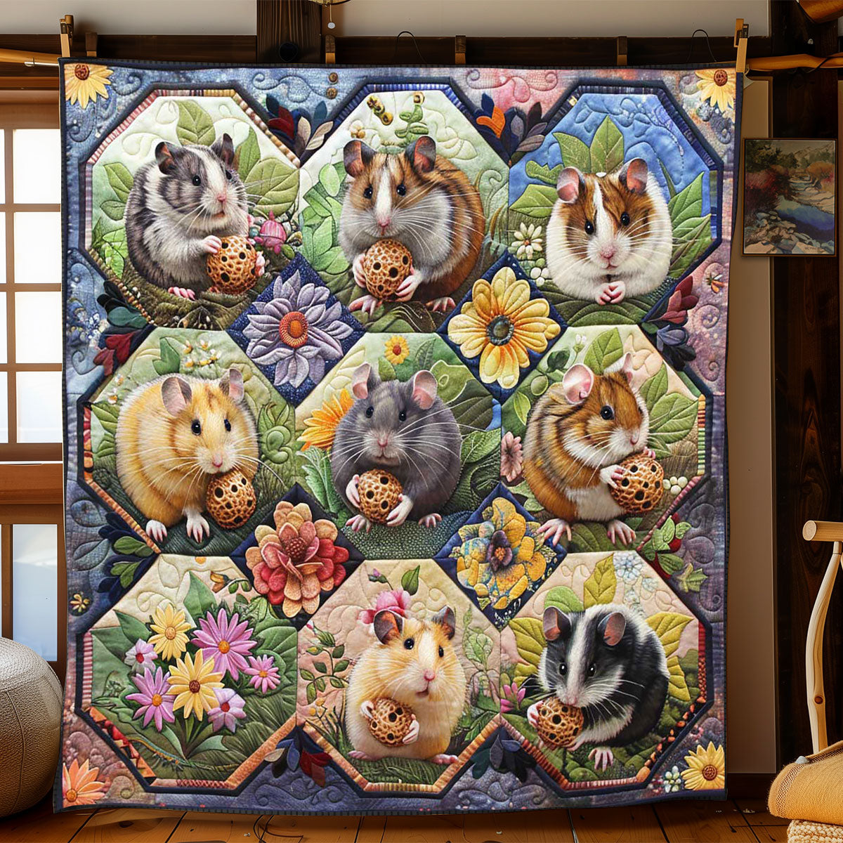 Hexagon Collection Hamster WP2008032CL Quilt