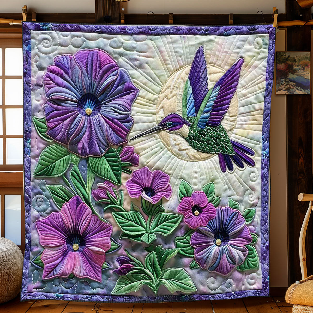 Hummingbird Blooming WP1308015CL Quilt