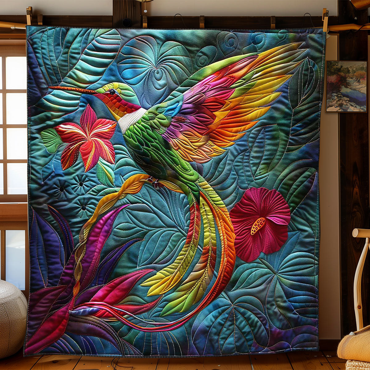 Long Tail Hummingbird WP2008036CL Quilt