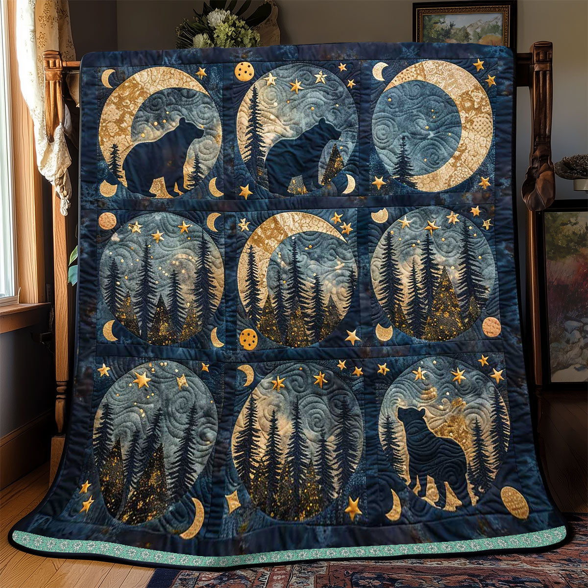 Moon Phase Bear WP0509029CL Quilt