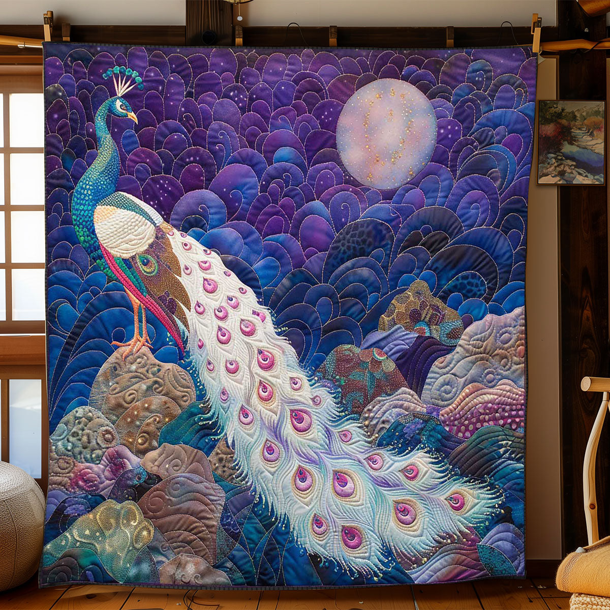 Moonlight Peacock WP2108026CL Quilt