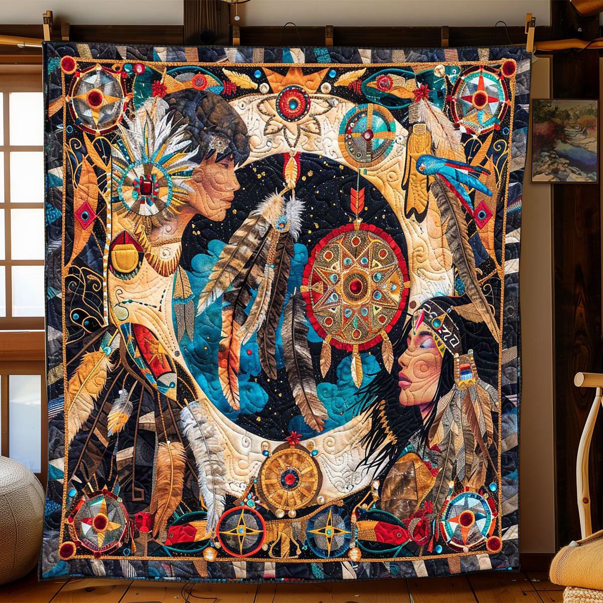 Native American Couple WP1508015CL Quilt