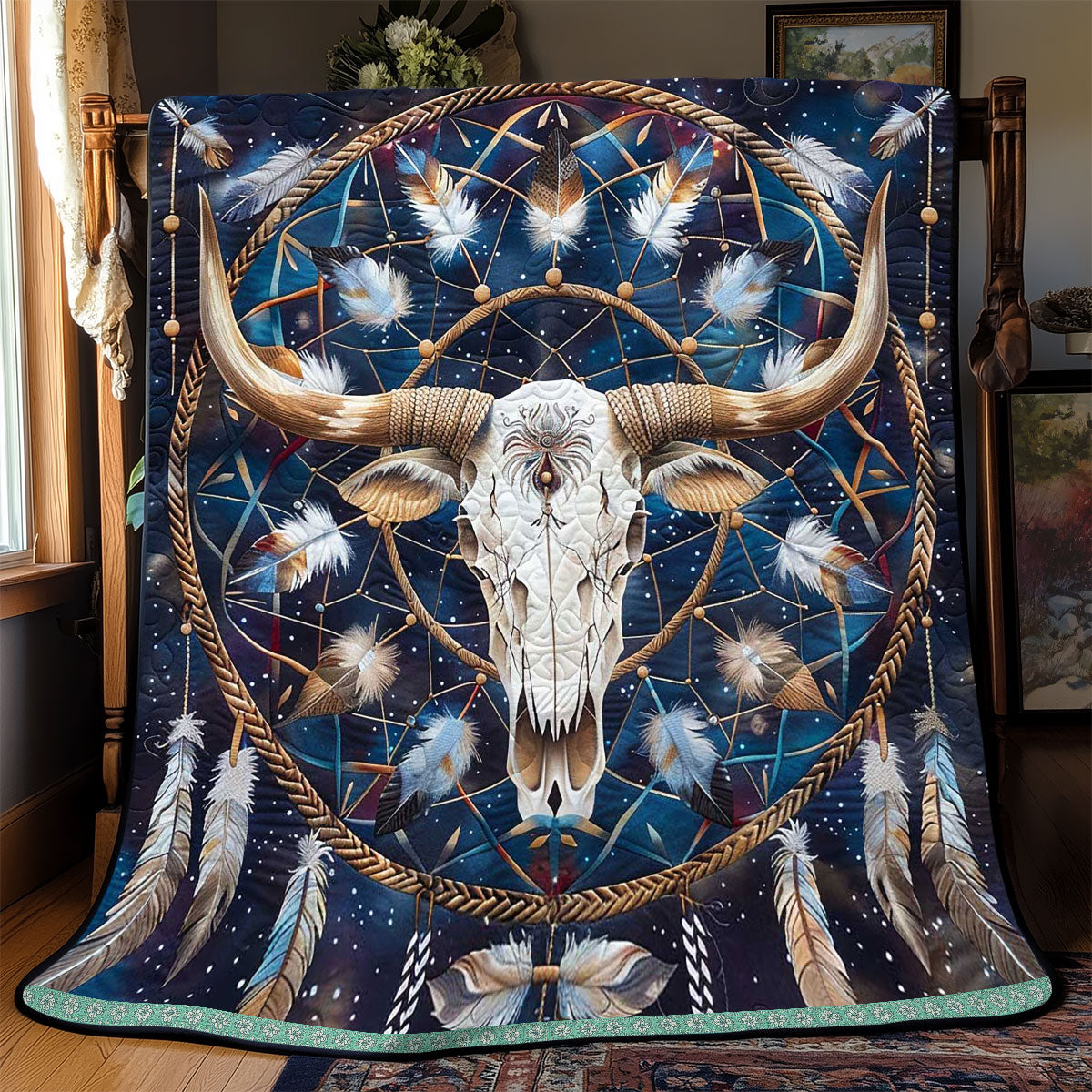 Native American Skull WP2208038CL Quilt