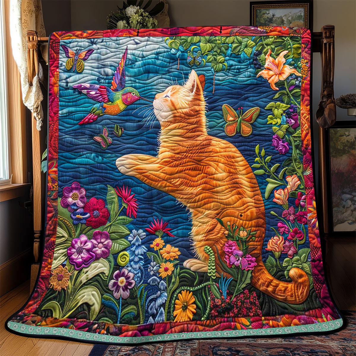 Naughty Orange Cat WP2208021CL Quilt