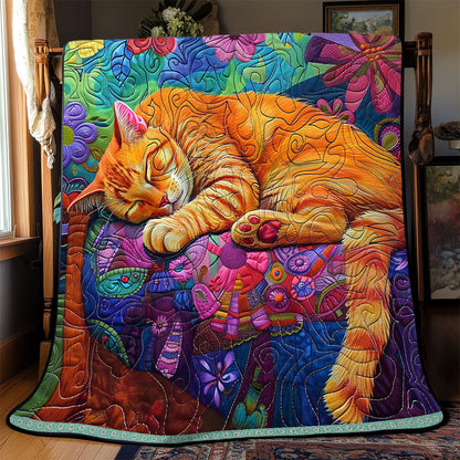 Orange Cat Floral WP0909034CL Quilt