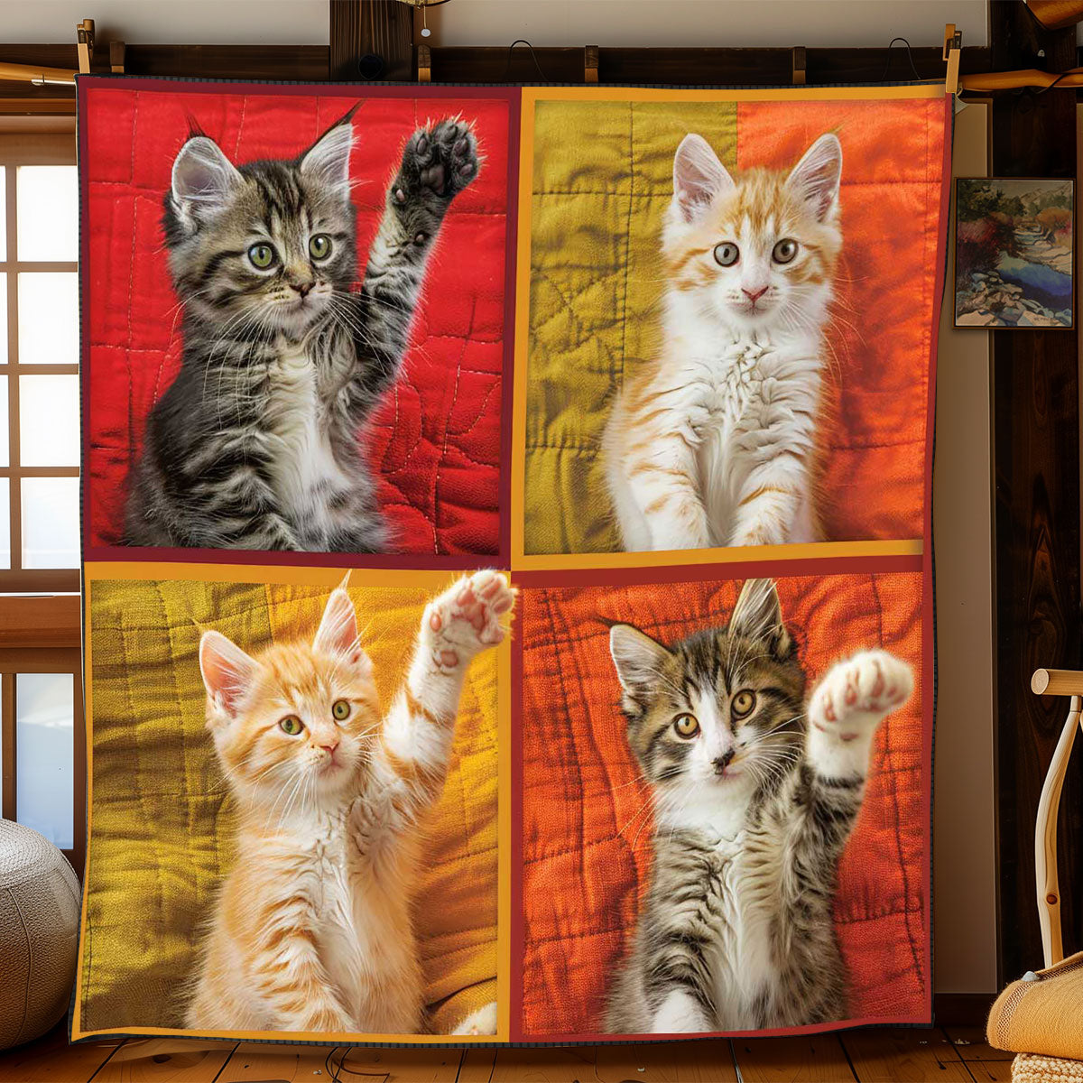 Playing Kitten WP1308044CL Quilt