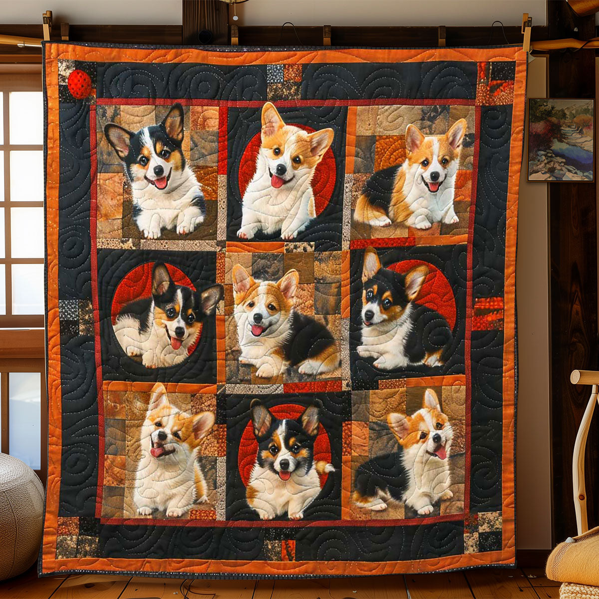 Puppy Corgi Collection WP2008044CL Quilt