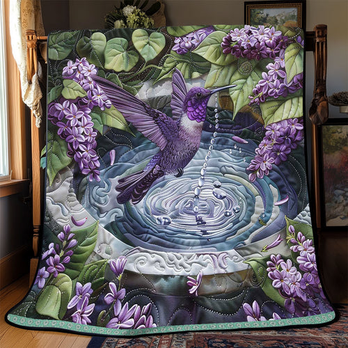 Purple Floral Hummingbird WP0909012CL Quilt