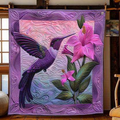 Purple Lily Hummingbird WP2008047CL Quilt