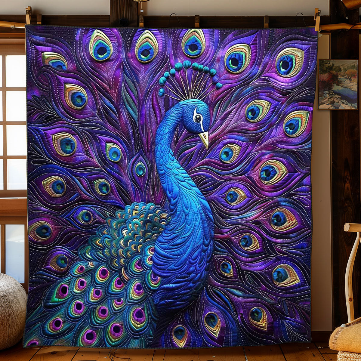 Purple Peacock WP2108030CL Quilt