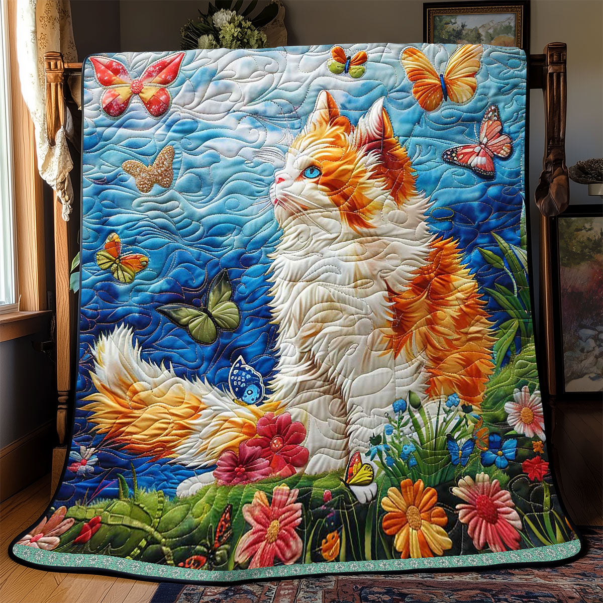 Romantic British  Cat WP2208024CL Quilt