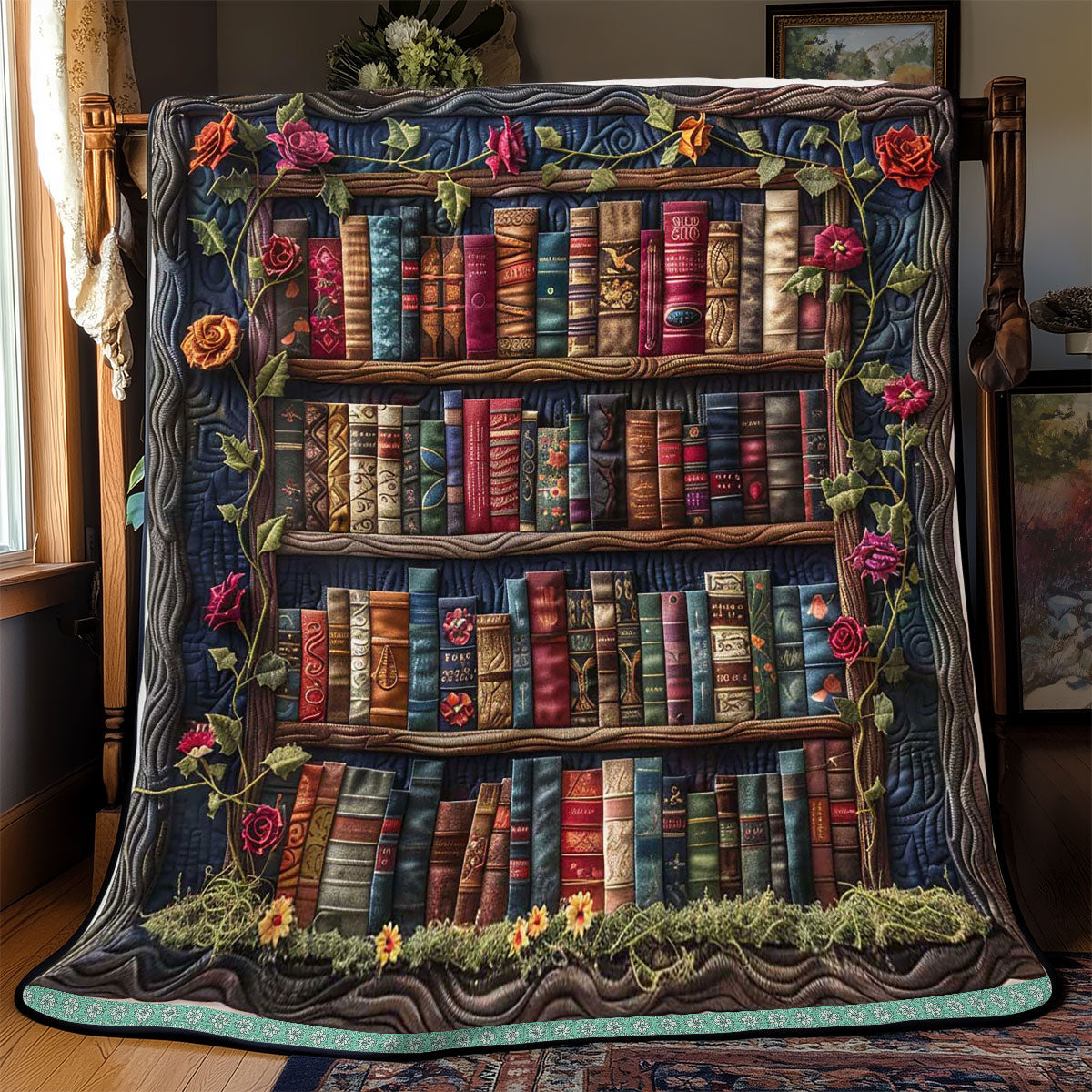 Rose Vine Bookshelf WP0509040CL Quilt