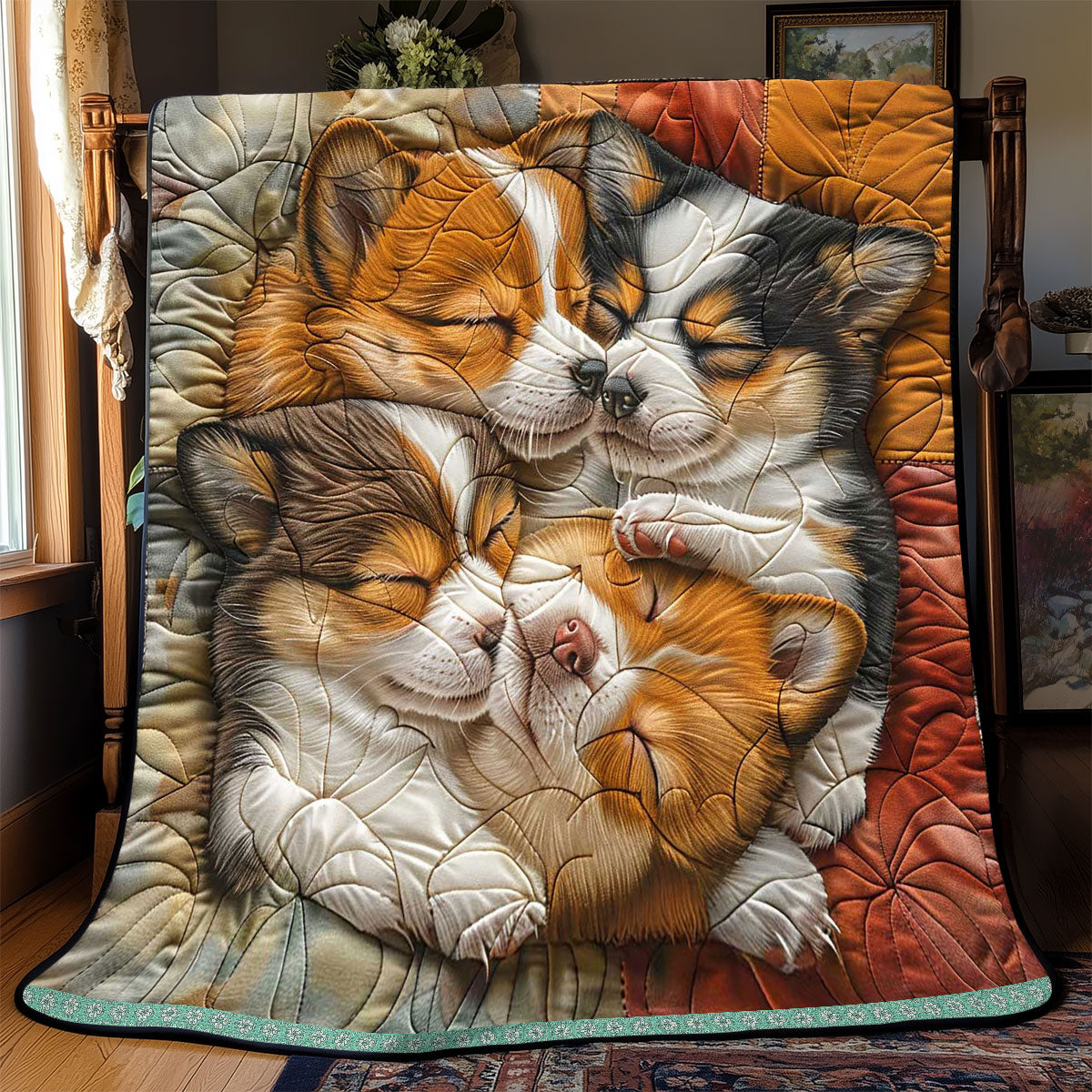 Sleeping Corgi Cozy WP0409043CL Quilt
