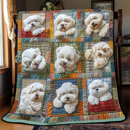 Snow Bichon Collection WP3008024CL Quilt