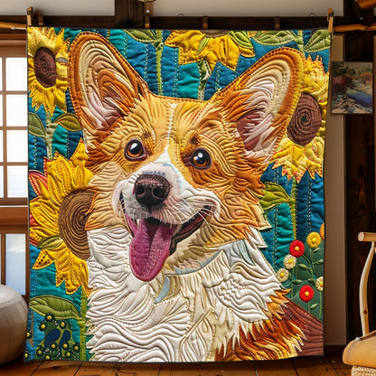 Sunflower Corgi WP2108041CL Quilt