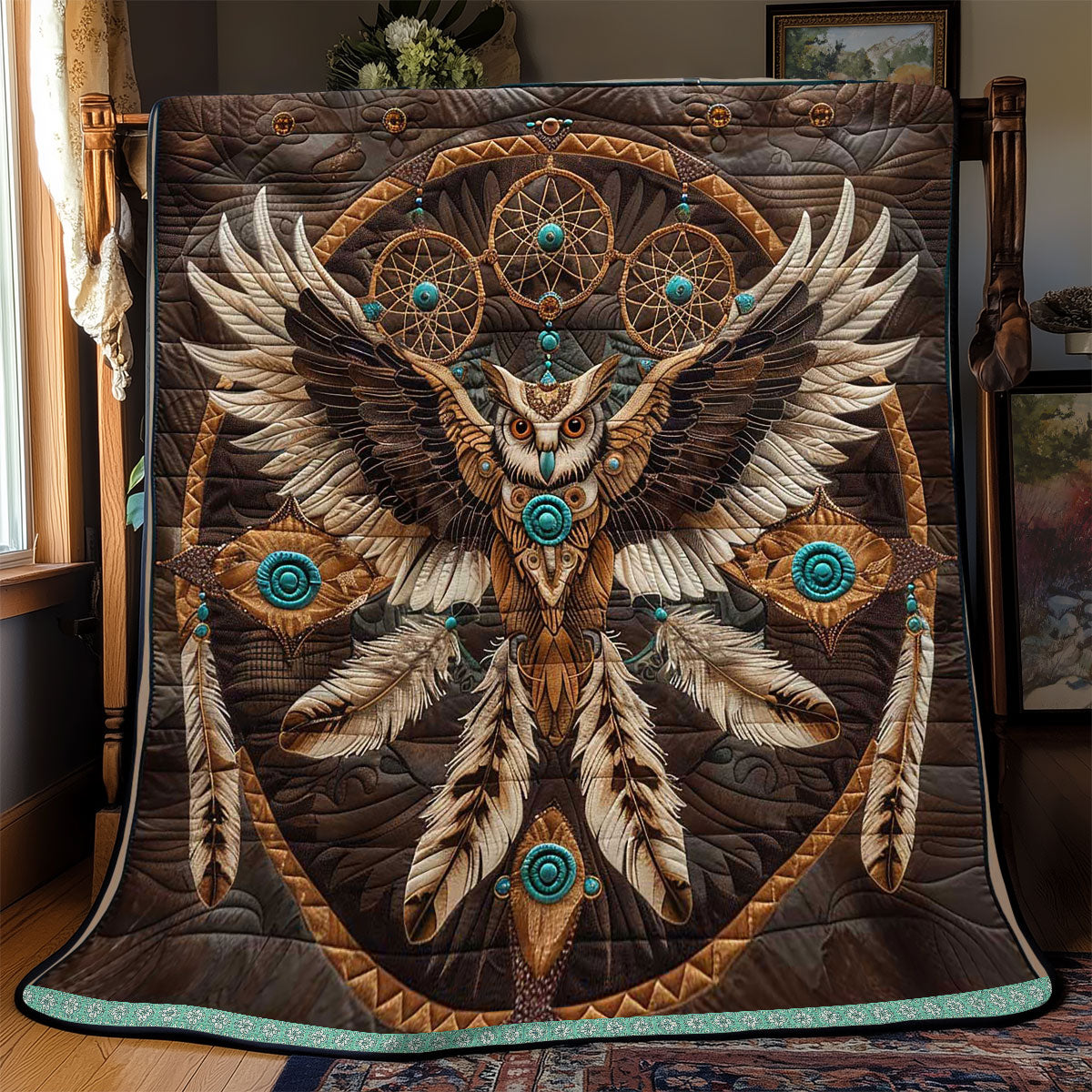 Tribal Owl Dreamcatcher WP2208037CL Quilt