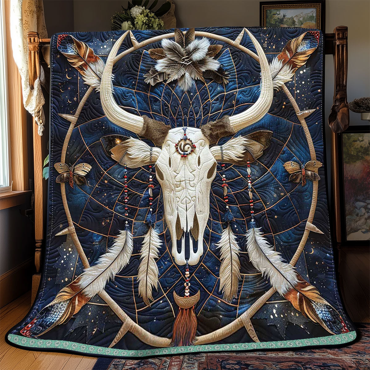 Tribe Skull Native American WP2208039CL Quilt