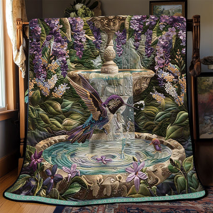 Wisteria Fountain Hummingbird WP0909047CL Quilt