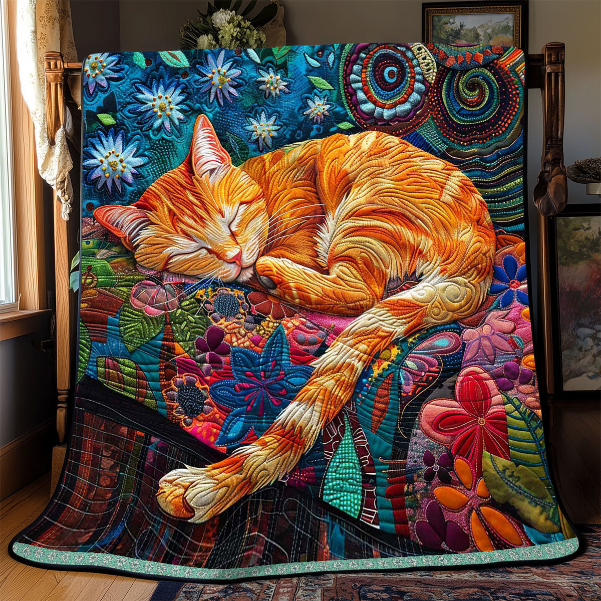 Wonderland Orange Cat WP0909036CL Quilt