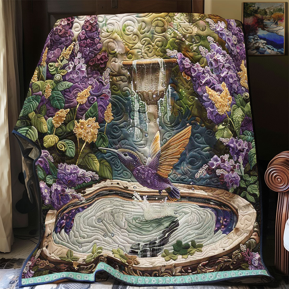 Fountain Hummingbird WP0909010CL Quilt