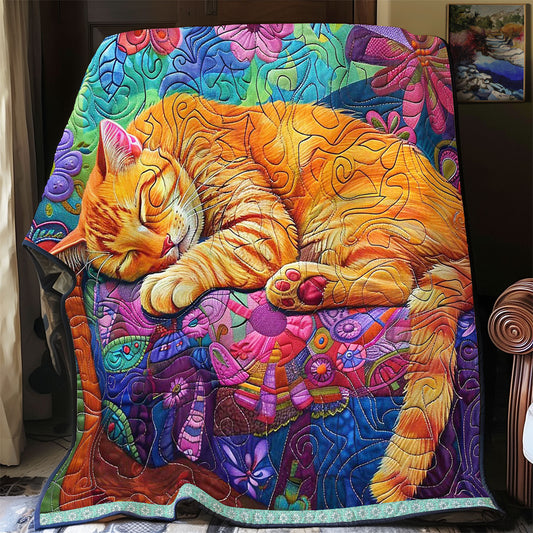 Orange Cat Floral WP0909034CL Quilt