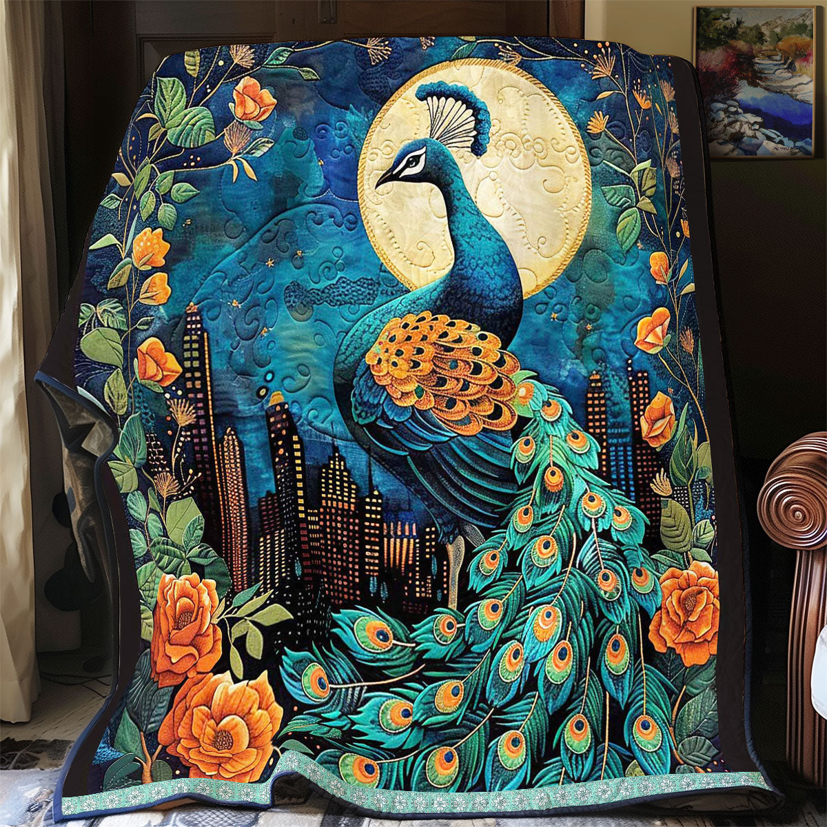 Prosperous City Peacock WP0909041CL Quilt